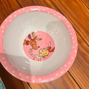 Dr. Seuss Pink Polka Dot Bowl, Barney & Noah’s arc kids bowl bundle